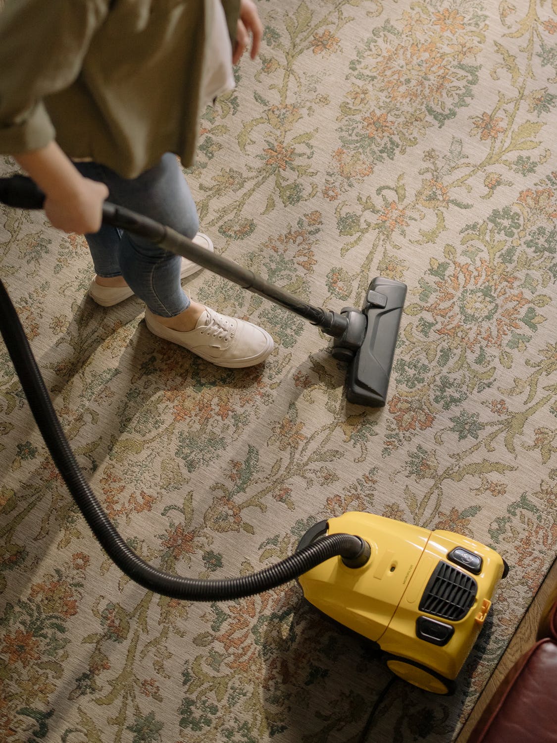 woman cleaning apartment