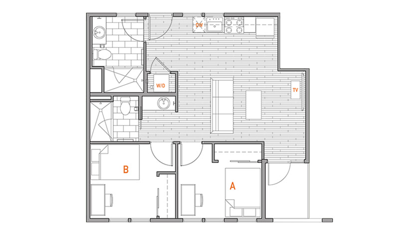 sample floor plan layout at nolan apartments